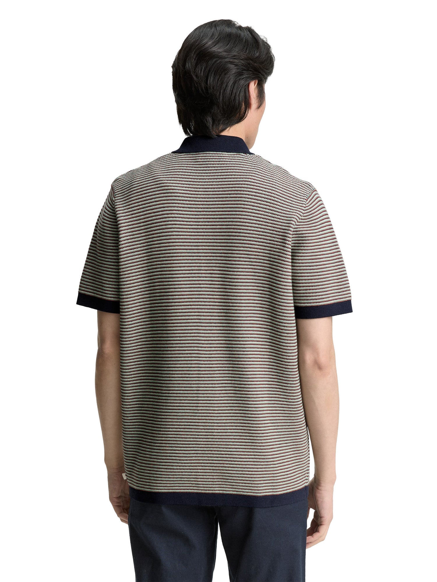 Tom Tailor Denim Strickpoloshirt Herren Struktur-Baumwolle
