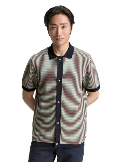 Tom Tailor Denim Strickpoloshirt Herren Struktur-Baumwolle