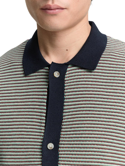 Tom Tailor Denim Strickpoloshirt Herren Struktur-Baumwolle