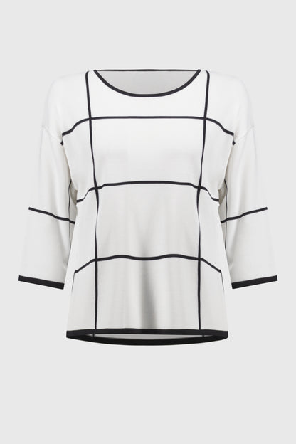 Moderner Damen Pullover Rundhalsausschnitt Dreiviertelärmel