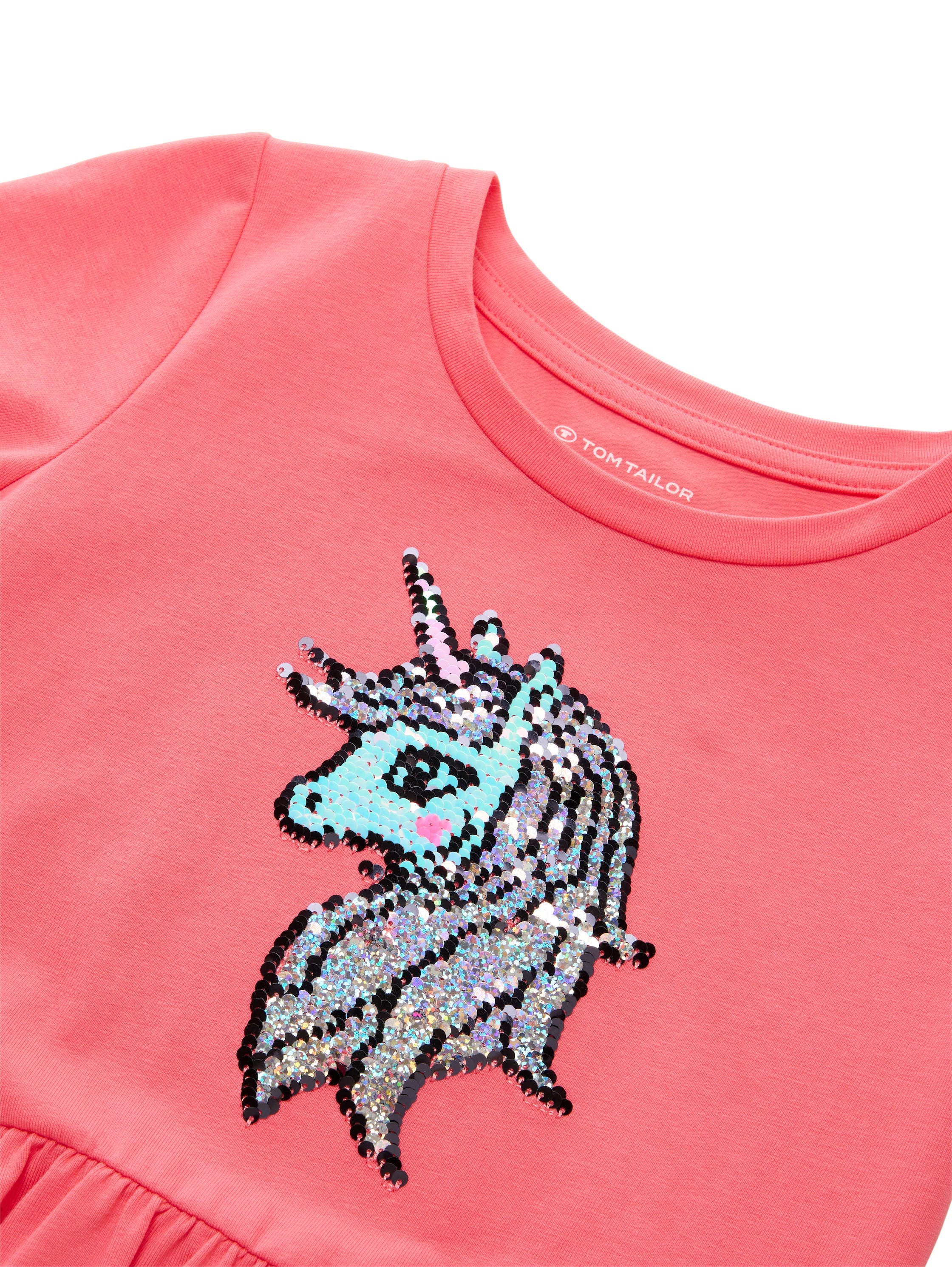 Wendepailletten Kinder A-Linien Kleid mit Raffungen