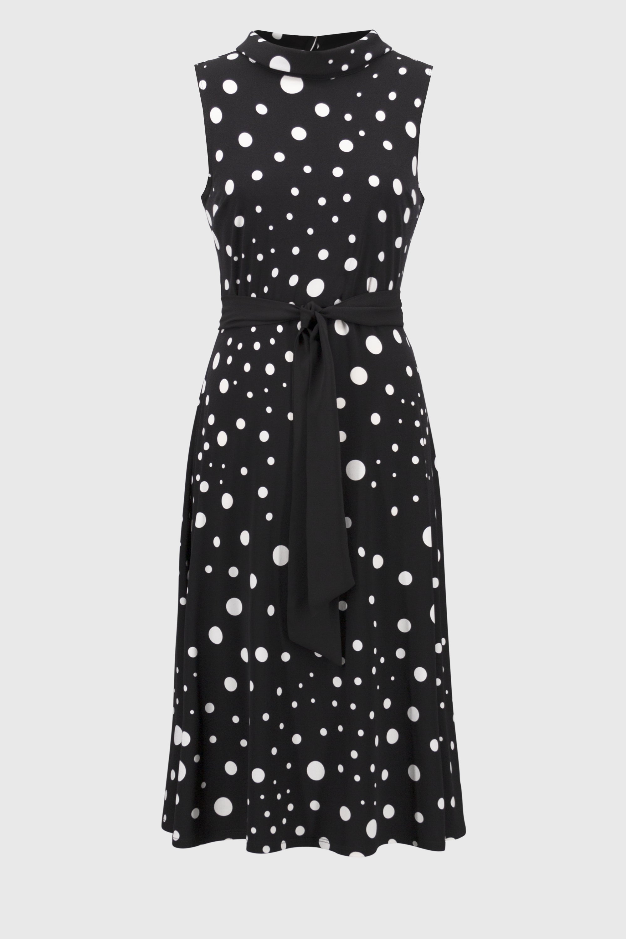 Ausgestelltes Jerseykleid mit Punktemuster