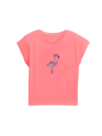 Tom Tailor Denim T-Shirt Kinder Weiblich mit Wendepailletten Pink