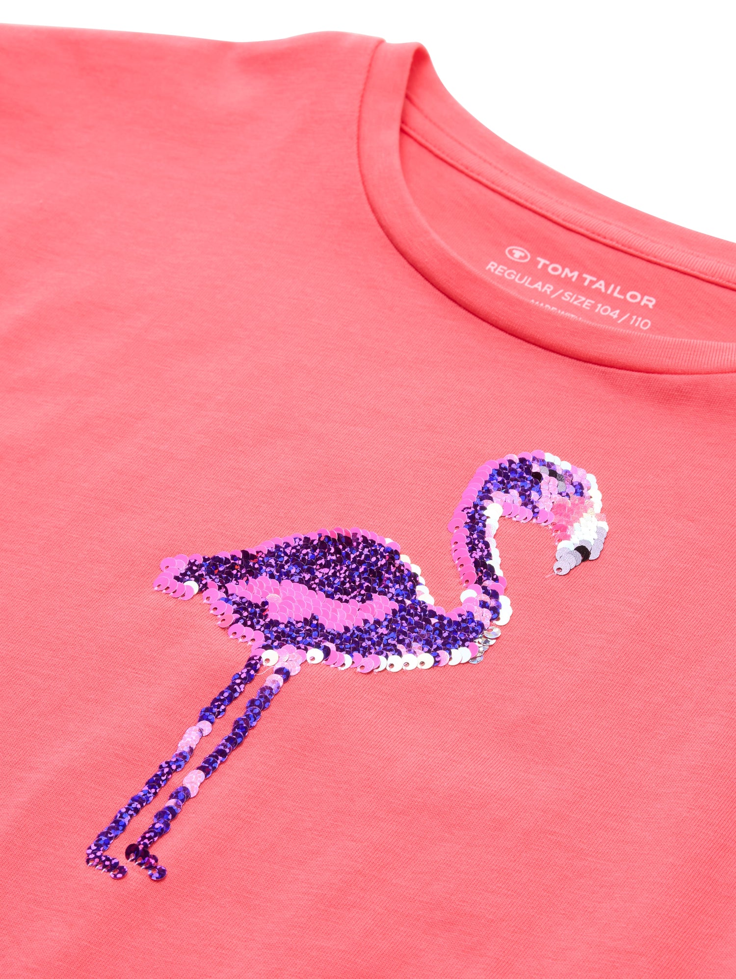 Tom Tailor Denim T-Shirt Kinder Weiblich mit Wendepailletten Pink
