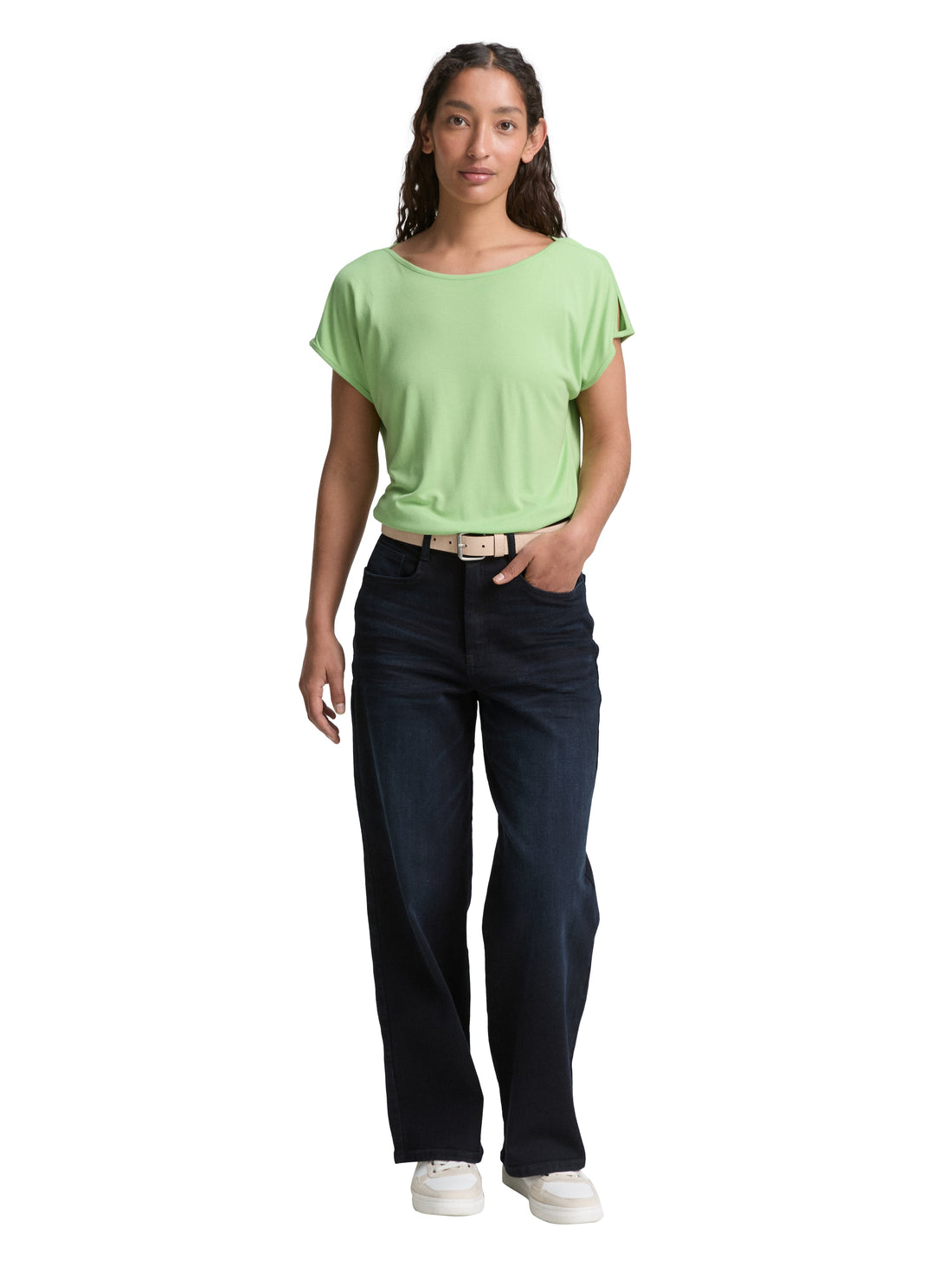 Tom Tailor Damen T-Shirt Cut-Outs U-Boot-Ausschnitt
