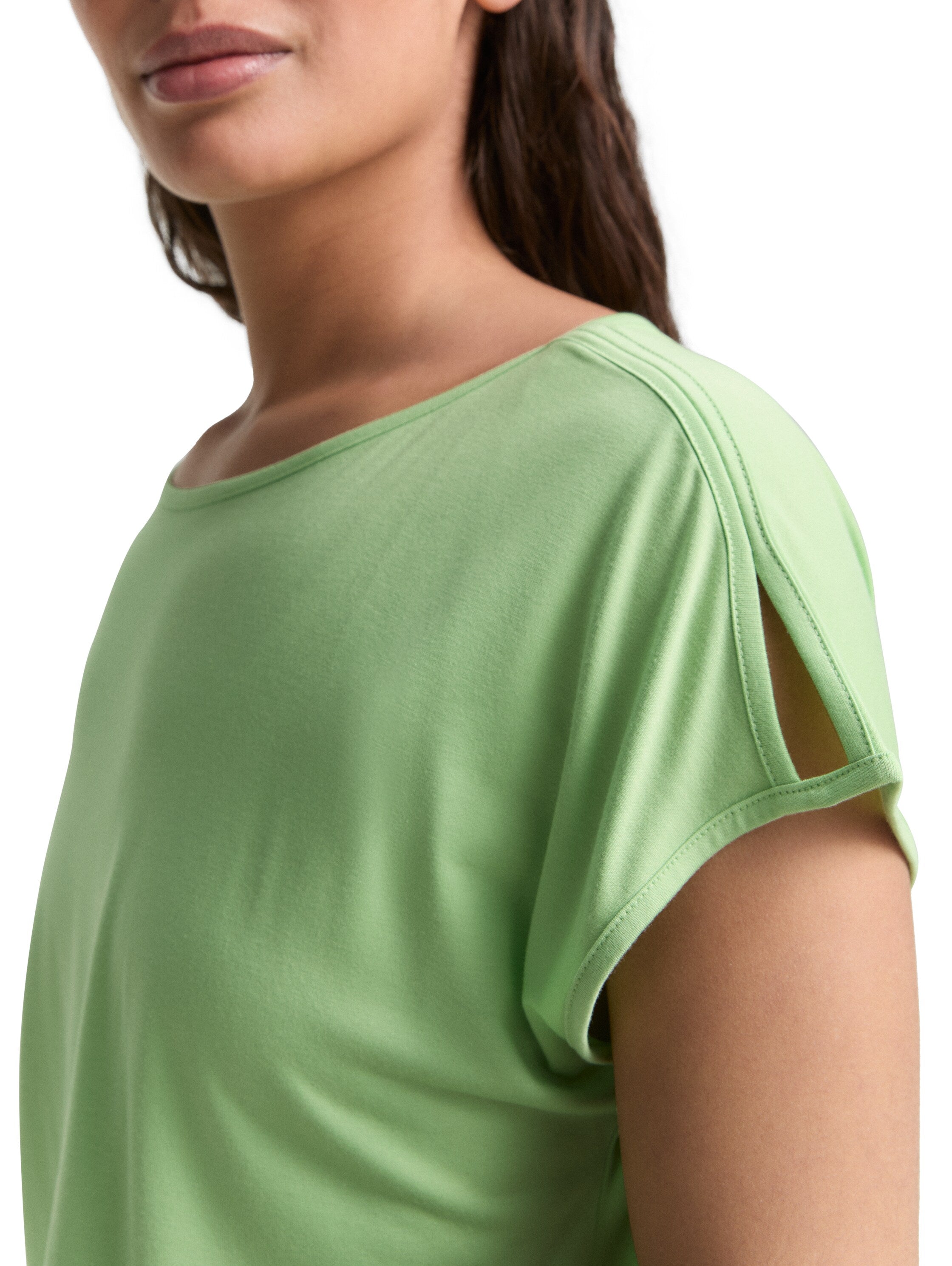 Tom Tailor Damen T-Shirt Cut-Outs U-Boot-Ausschnitt