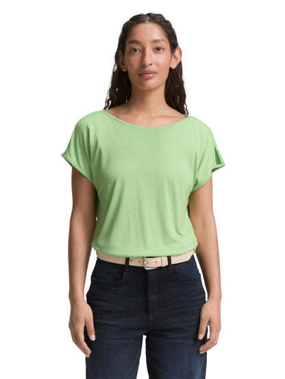 Tom Tailor Damen T-Shirt Cut-Outs U-Boot-Ausschnitt