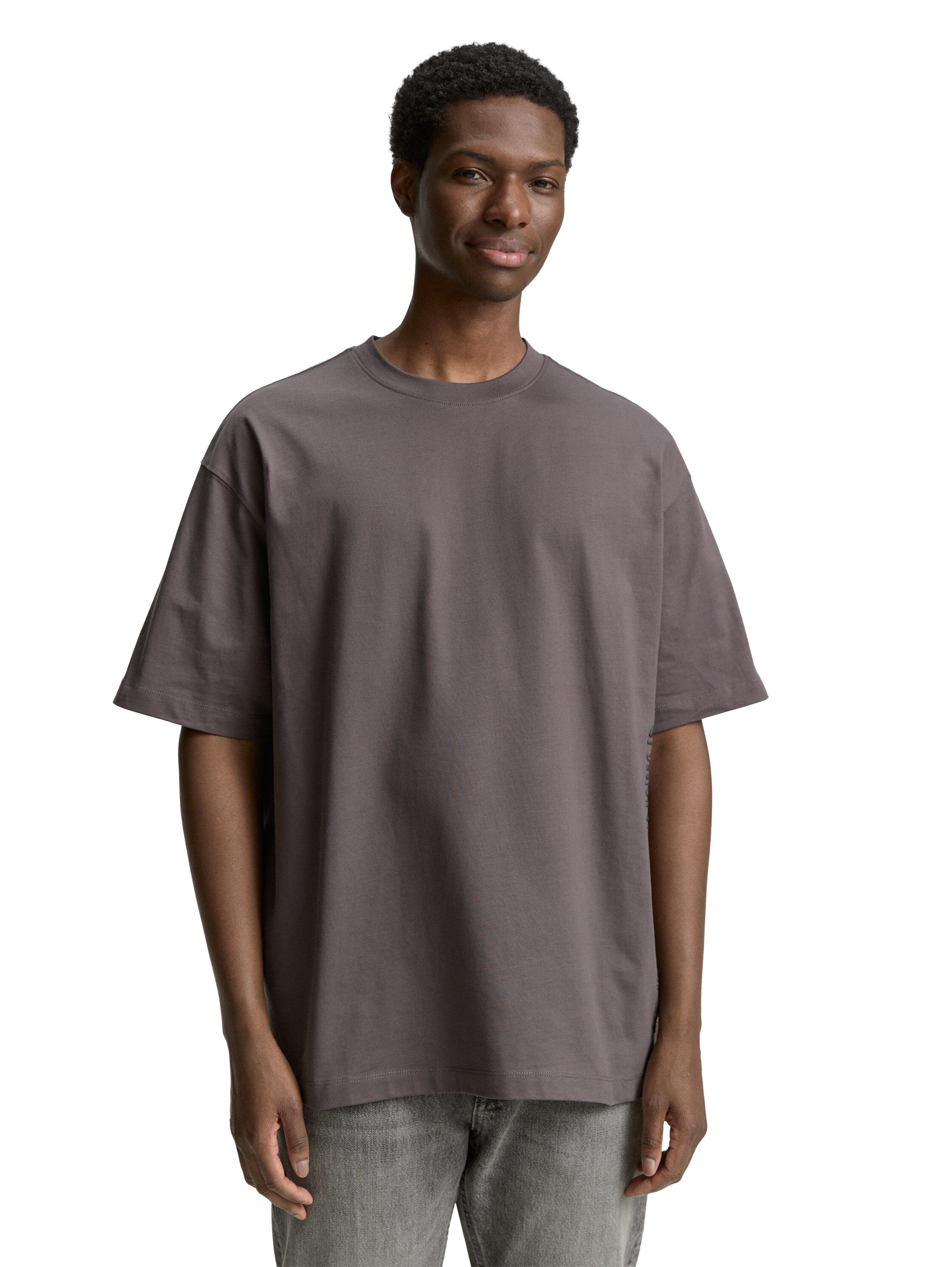 Tom Tailor Denim T-Shirt Herren Weit geschnitten mit Schriftzug