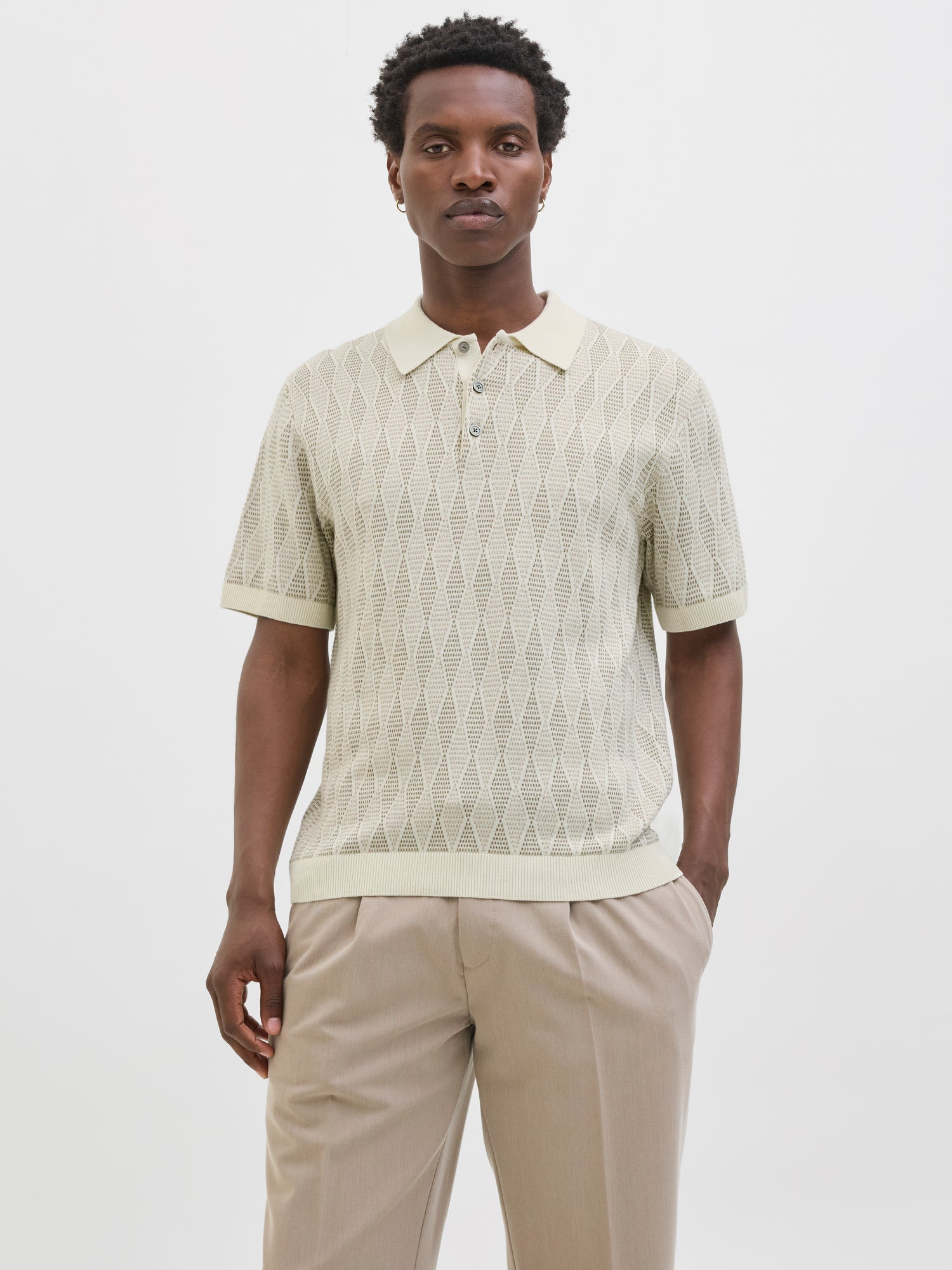 Bestseller Jacquard Polo Herren Blau