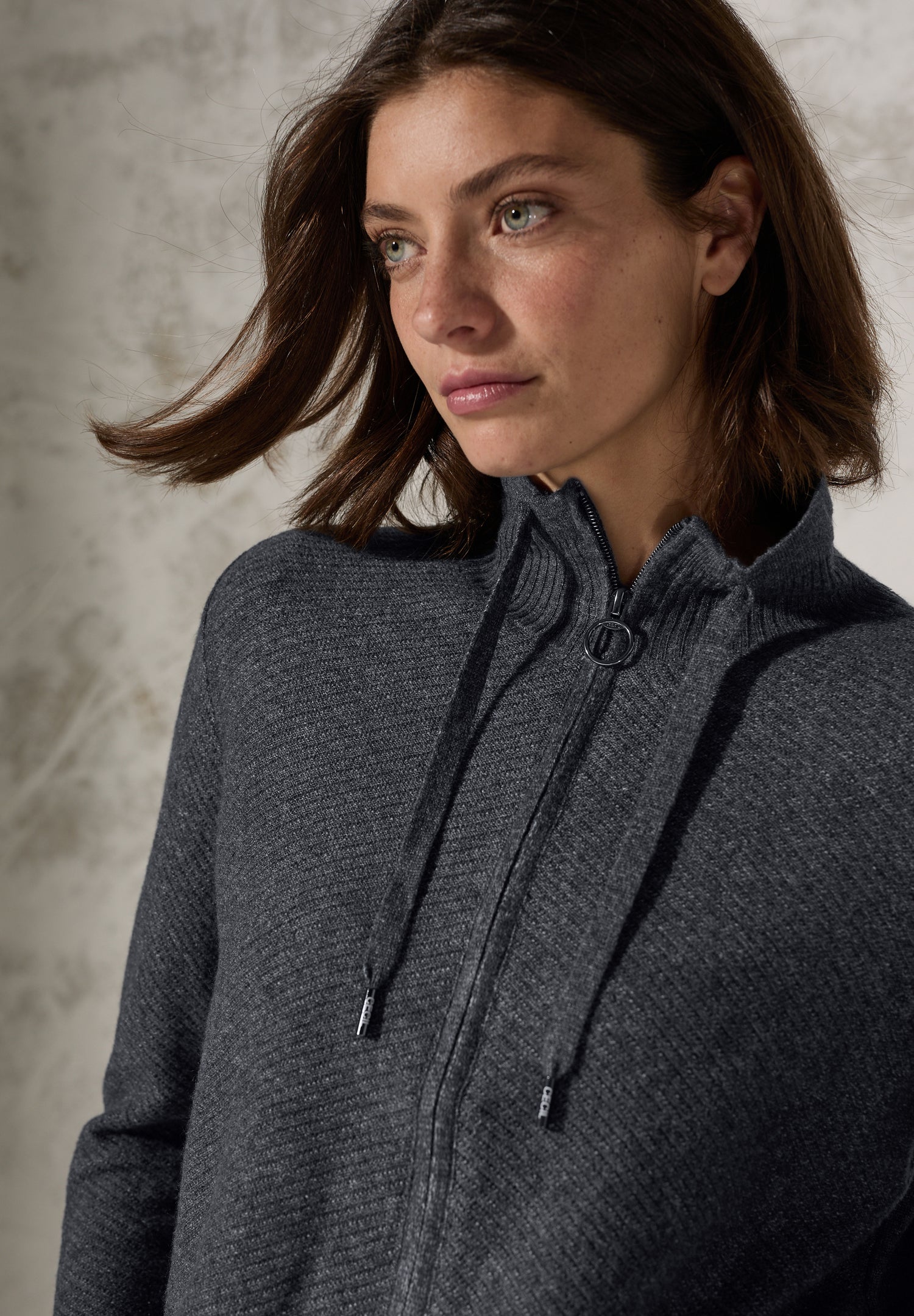 CECIL Struktur-Cardigan Damen Grau