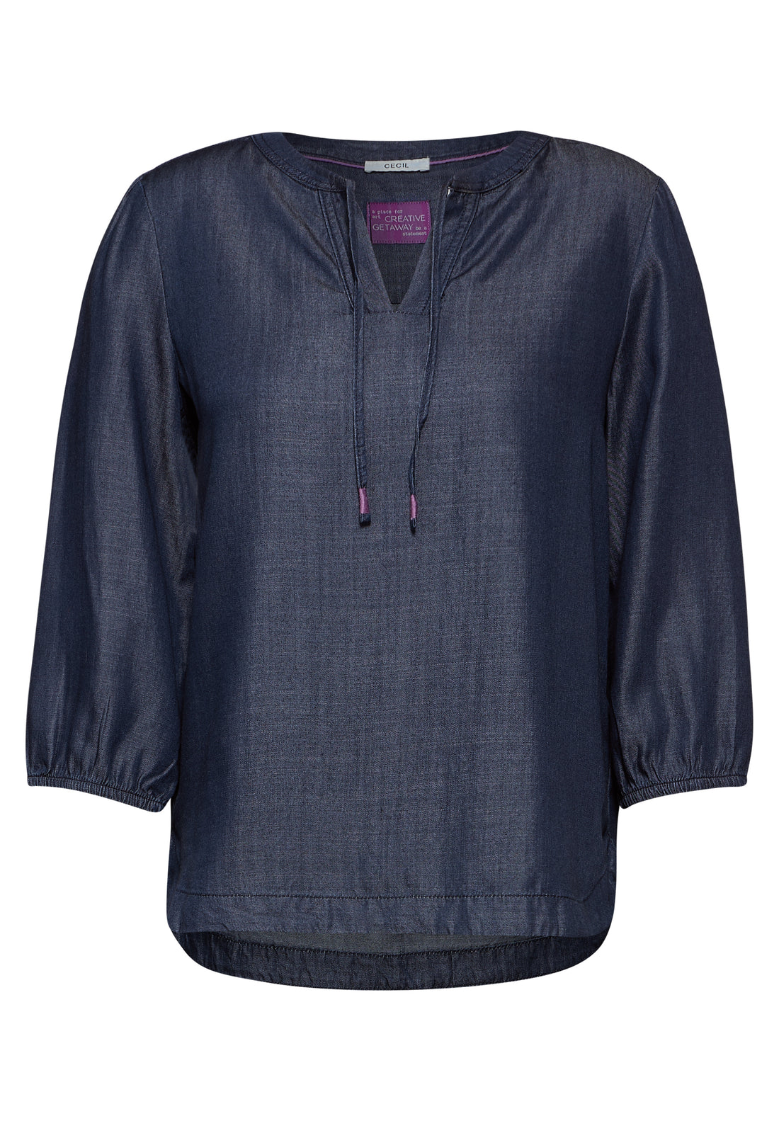 CECIL Lyocell-Bluse Damen Moderner Denim-Look