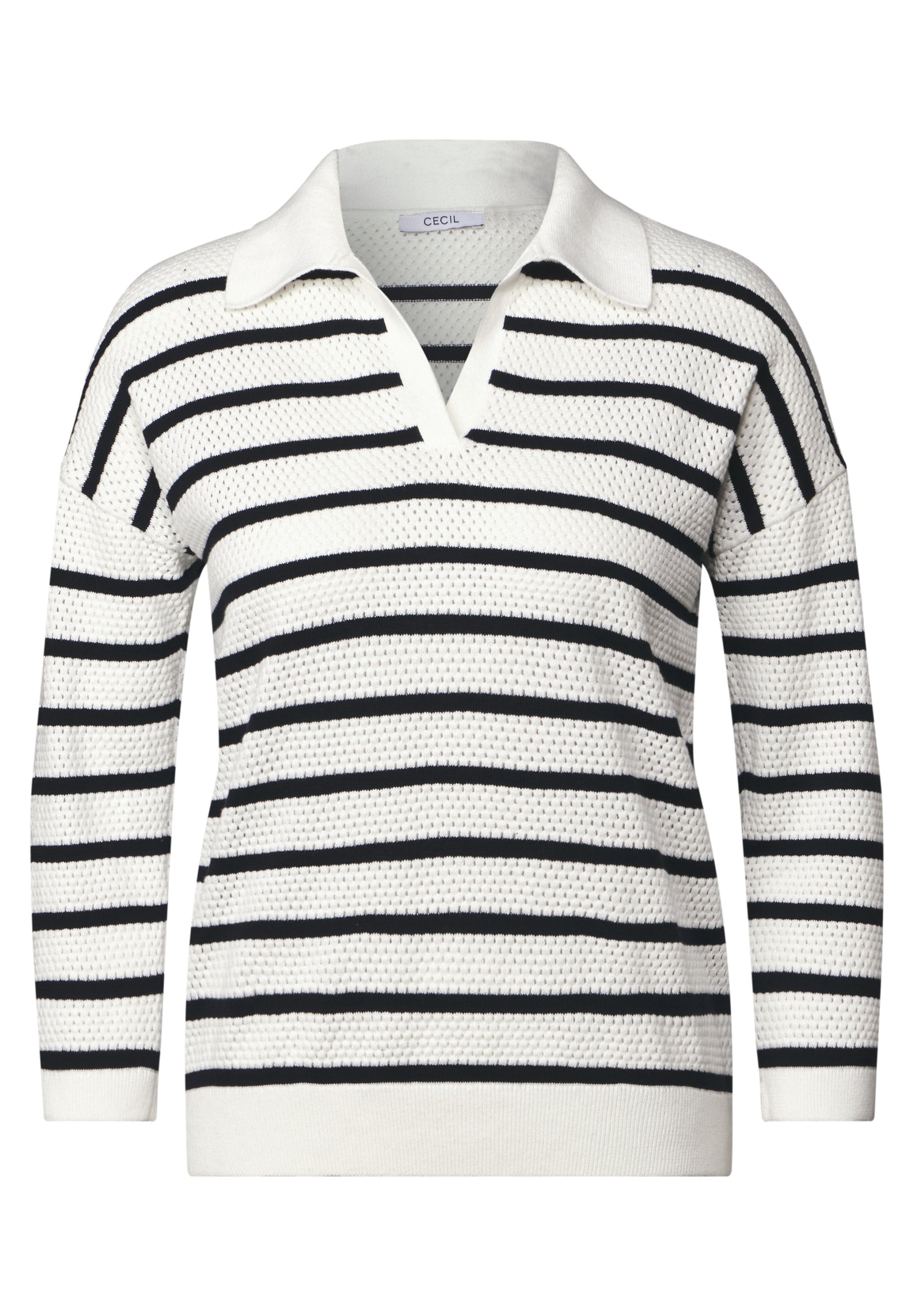 CECIL Feinstrickpullover 3/4-Arm Damen Baumwolle