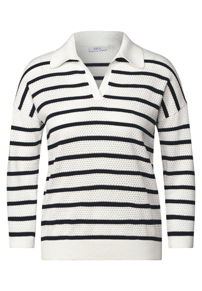 CECIL Feinstrickpullover 3/4-Arm Damen Baumwolle