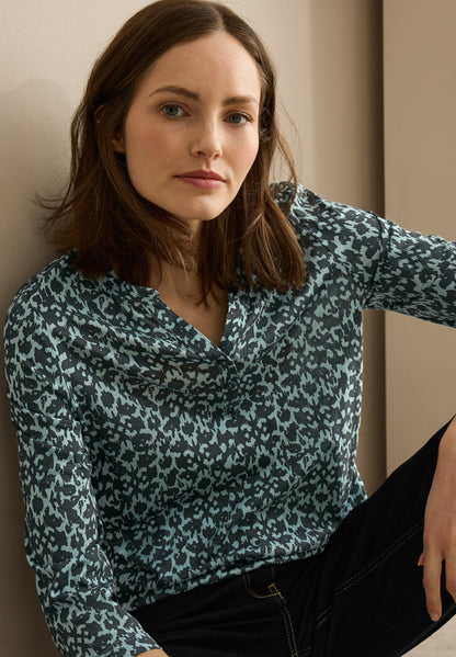 CECIL Tunika-Shirt Damen Minimal Print 3/4-Arm