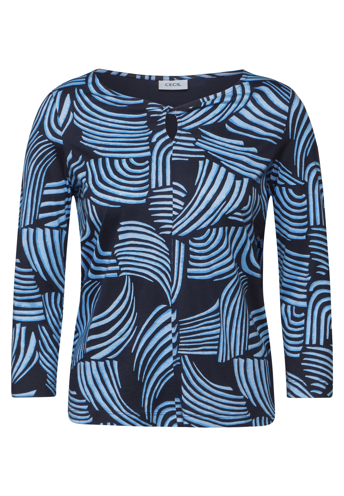 CECIL Damenshirt 3/4-Arm Grafisches Muster universal blue