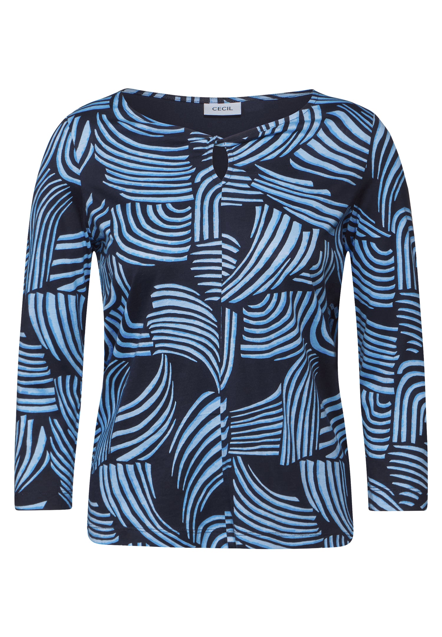 CECIL Damenshirt 3/4-Arm Grafisches Muster universal blue