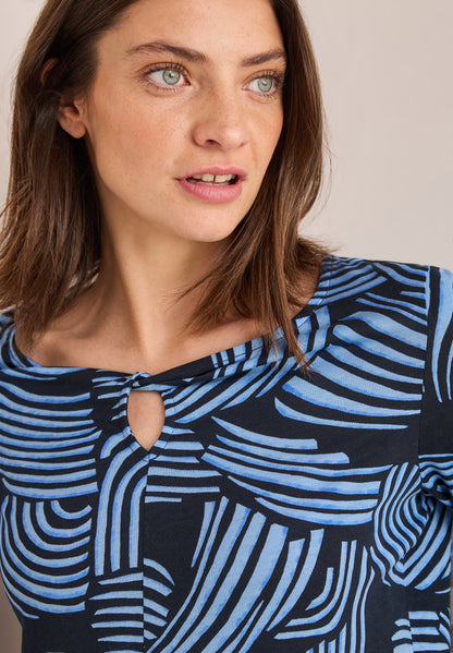 CECIL Damenshirt 3/4-Arm Grafisches Muster universal blue