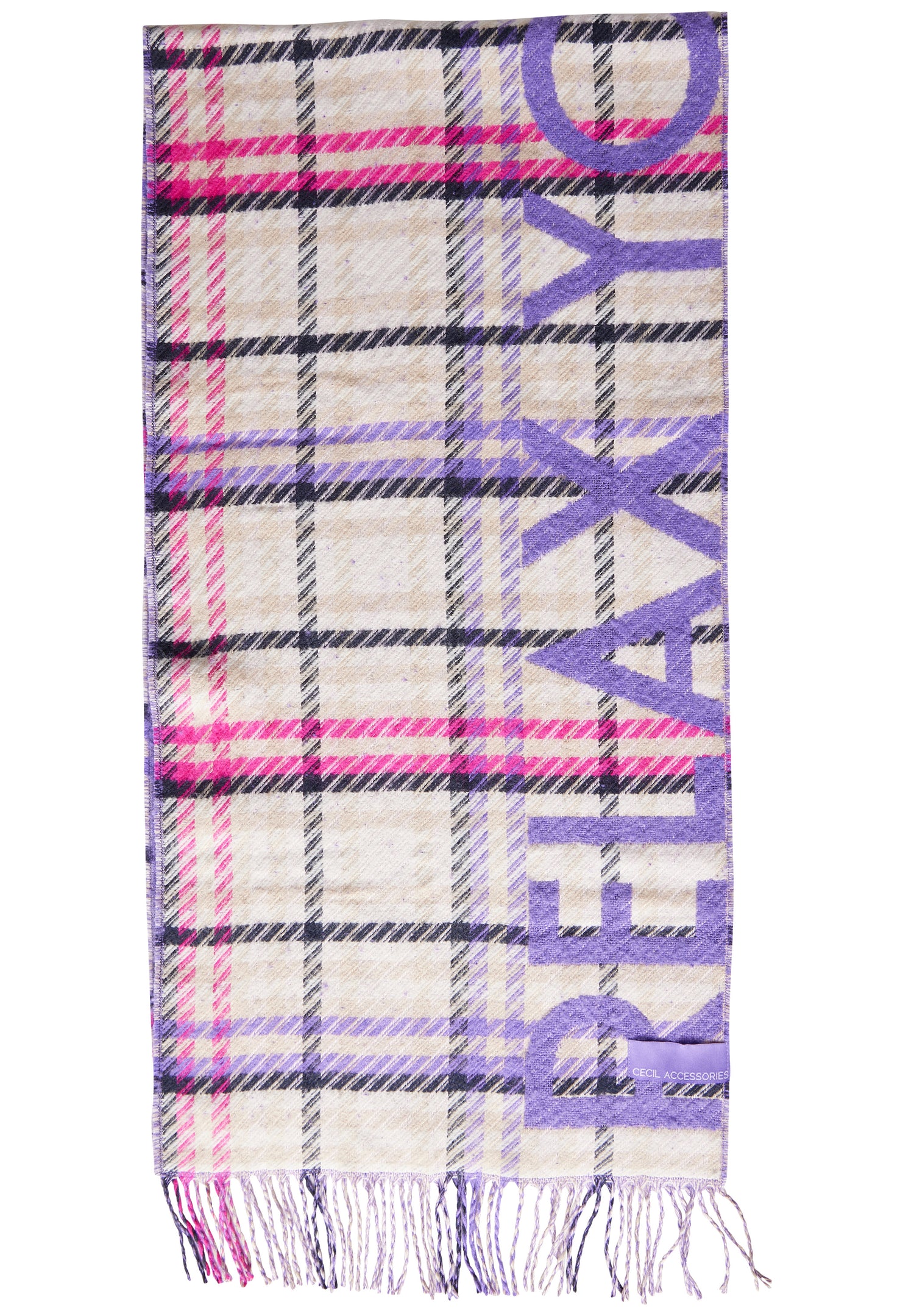 CECIL Jacquard-Schal Damen Fransen Wärme