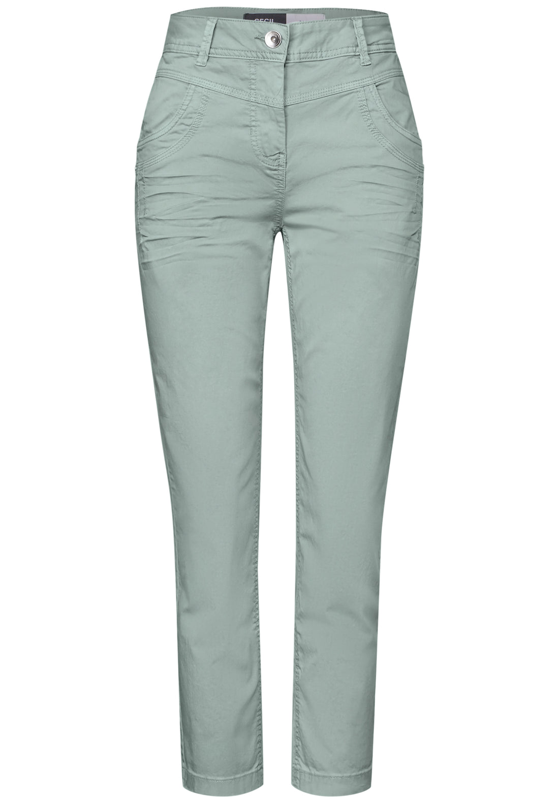 CECIL Casual Fit Hose Damen Slim Legs Mid Waist Washed Optik