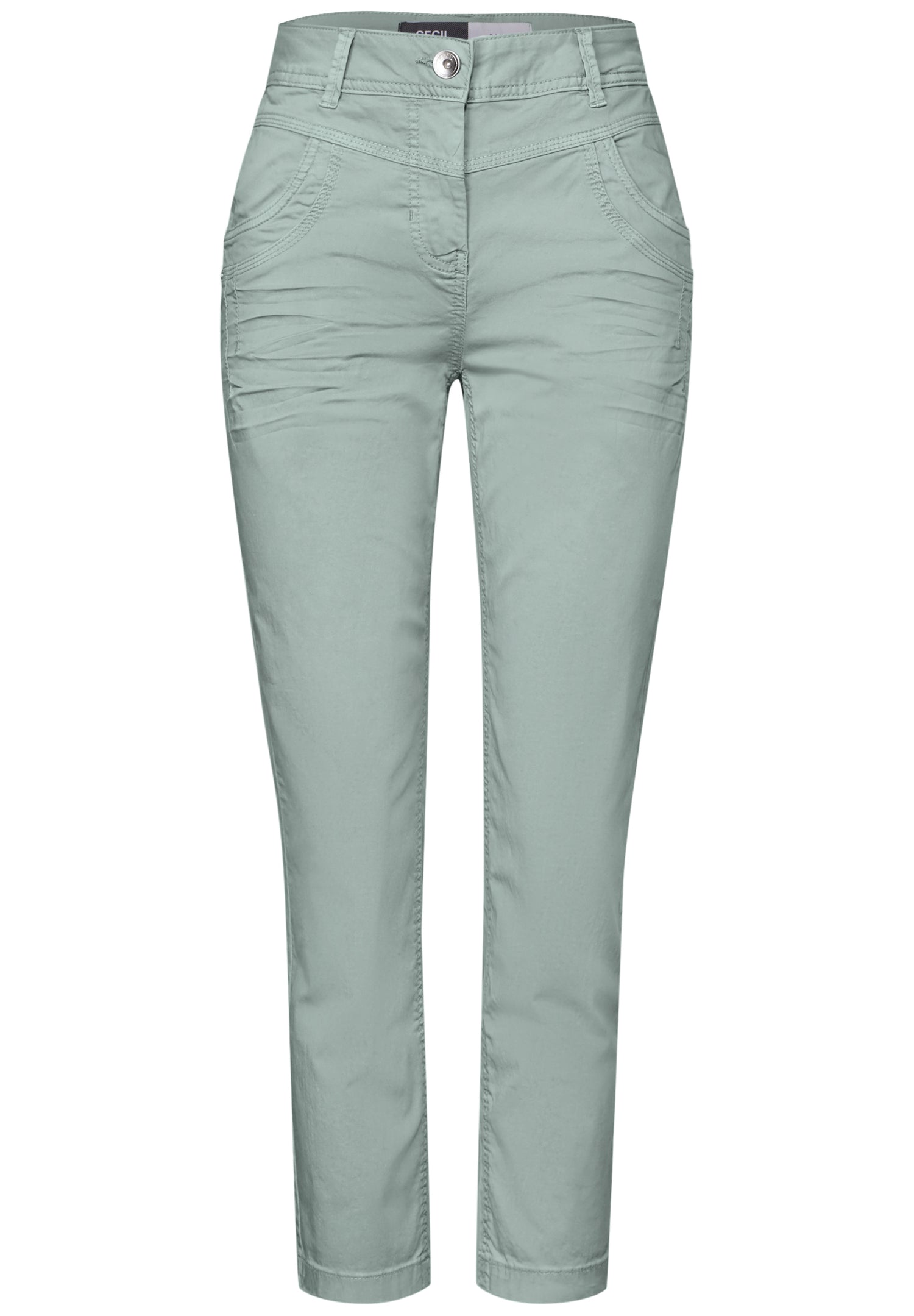 CECIL Casual Fit Hose Damen Slim Legs Mid Waist Washed Optik
