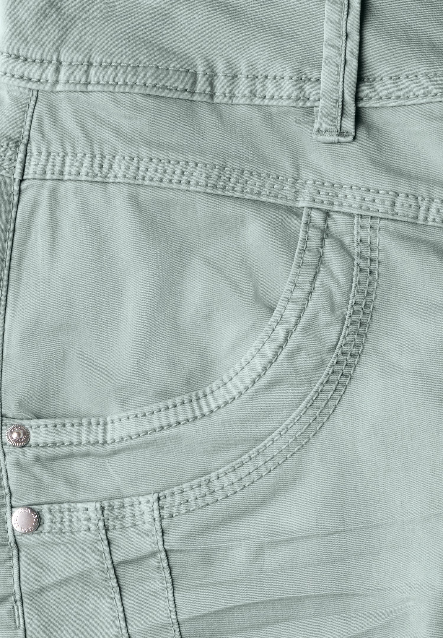 CECIL Casual Fit Hose Damen Slim Legs Mid Waist Washed Optik