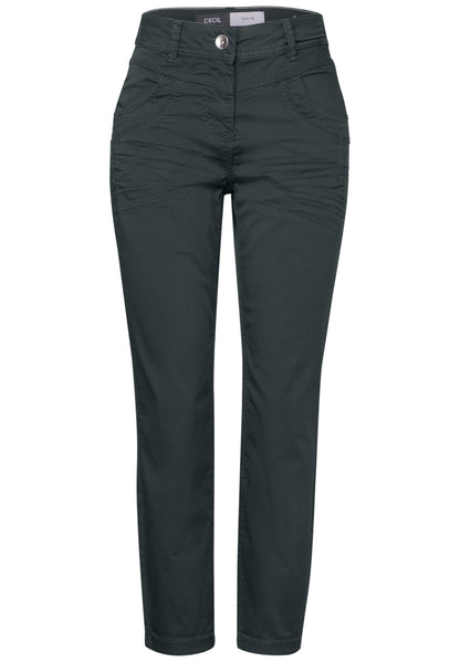 CECIL Casual Fit Hose Damen Slim Legs Mid Waist Washed Optik