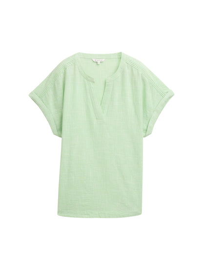 Tom Tailor Denim Loose Fit Baumwollbluse Damen V-Ausschnitt