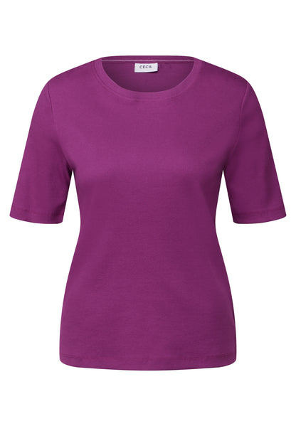 CECIL Basic T-Shirt Damen Körpernaher Schnitt
