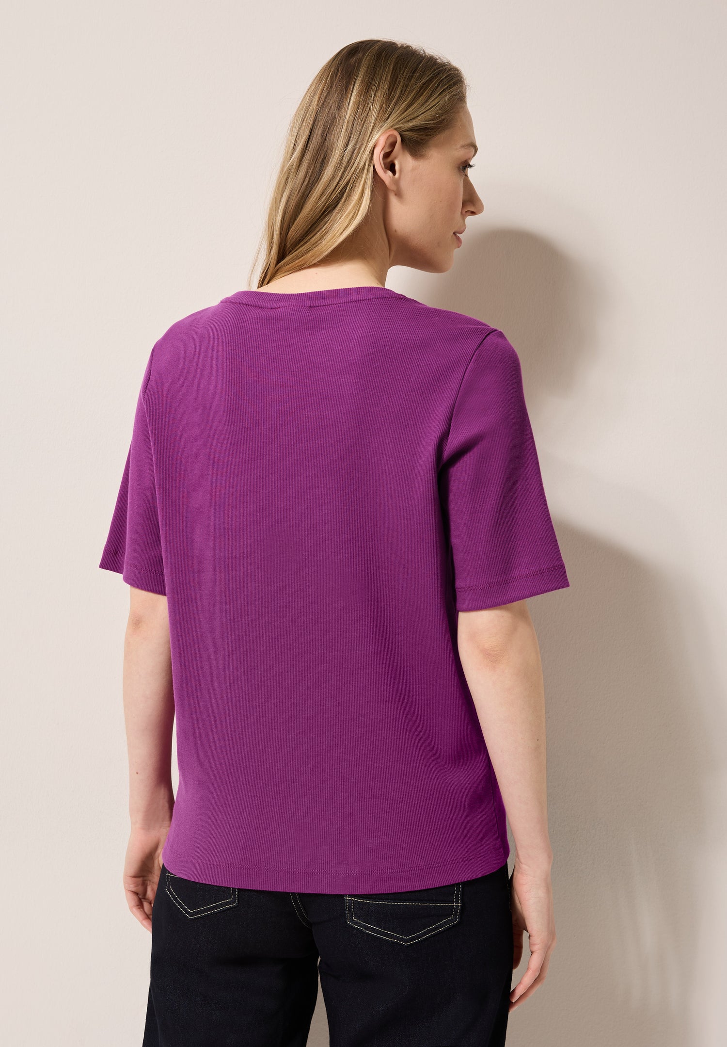 CECIL Basic T-Shirt Damen Körpernaher Schnitt