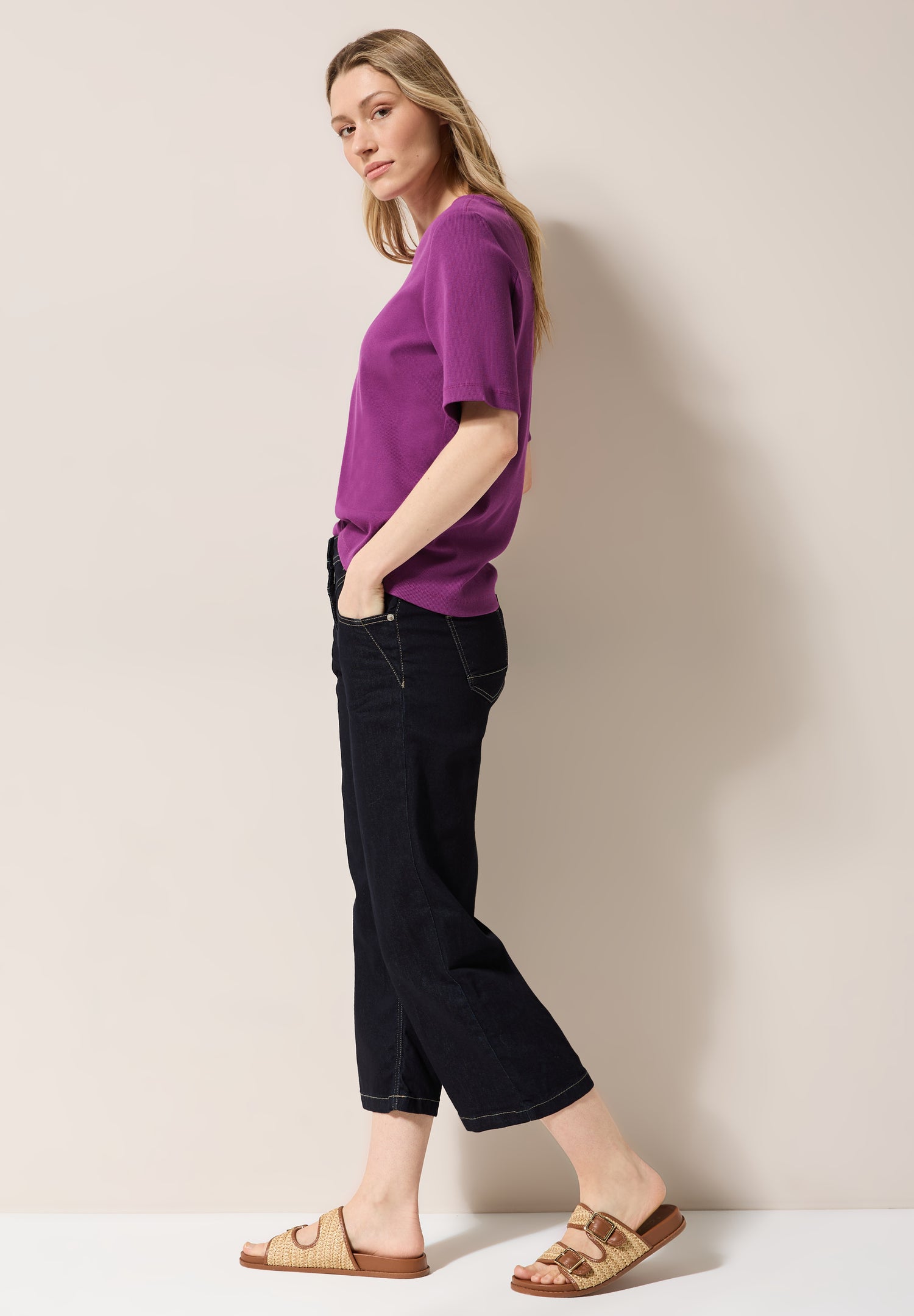 CECIL Basic T-Shirt Damen Körpernaher Schnitt