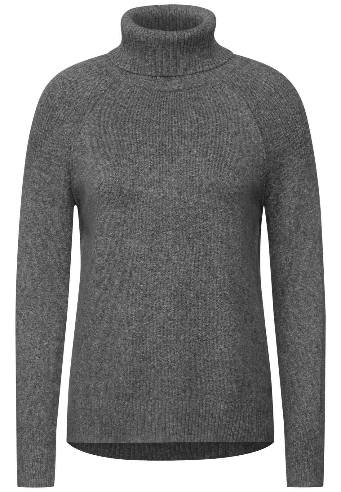 Cecil Rollkragenpullover Damen Melange-Look Grau