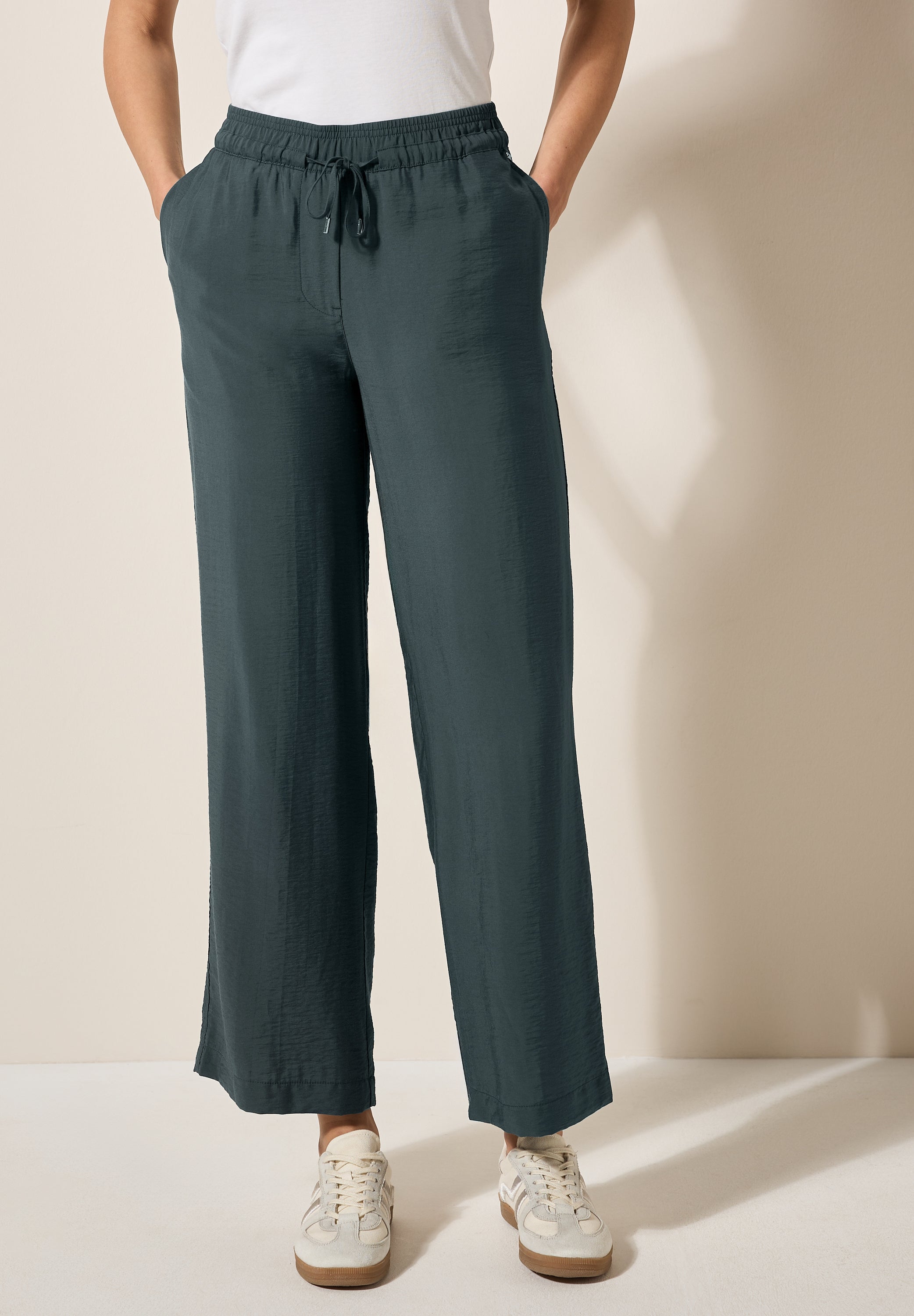 CECIL Loose Fit High Waist Hose Damen Bequem mit Wide Legs