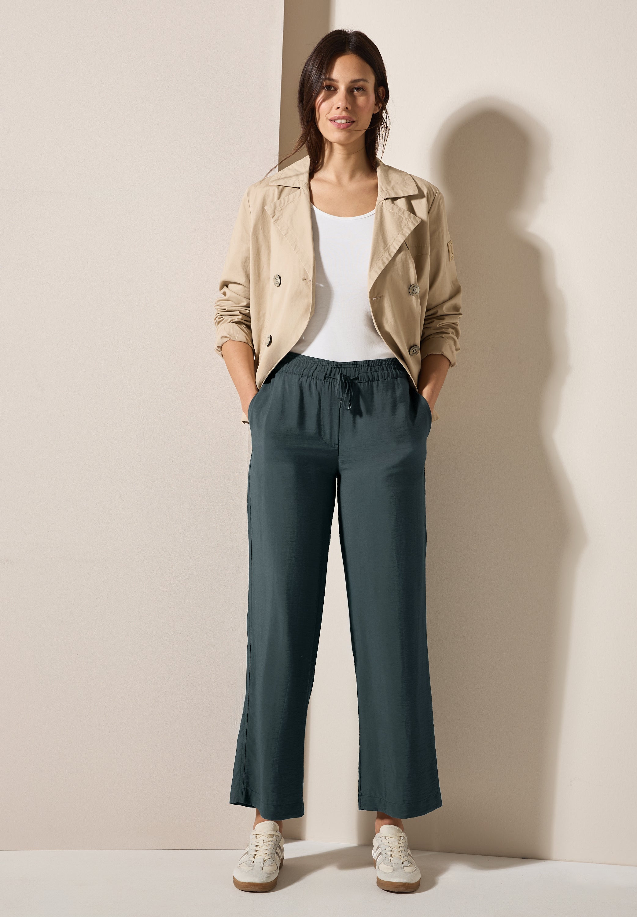 CECIL Loose Fit High Waist Hose Damen Bequem mit Wide Legs