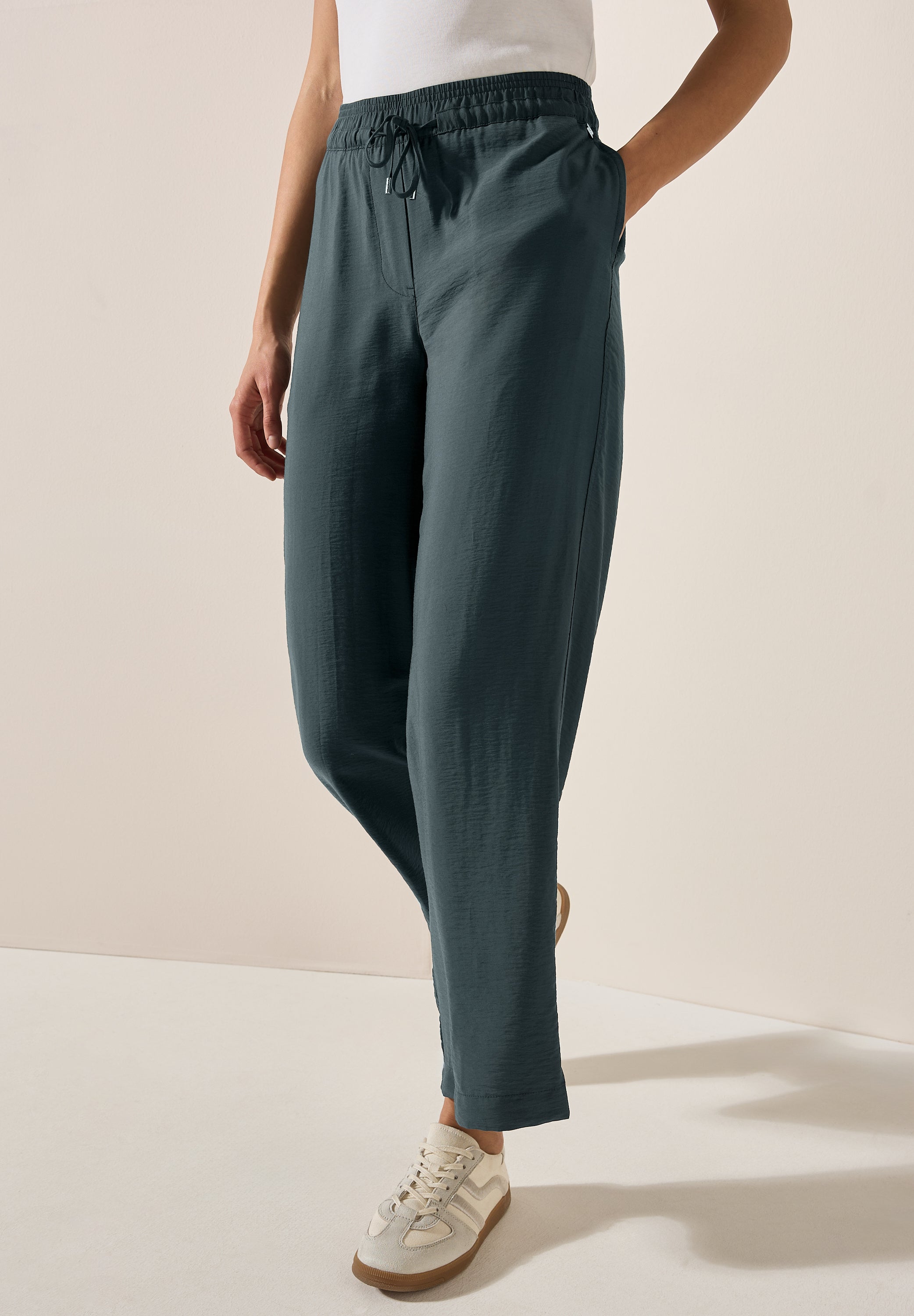 CECIL Loose Fit High Waist Hose Damen Bequem mit Wide Legs