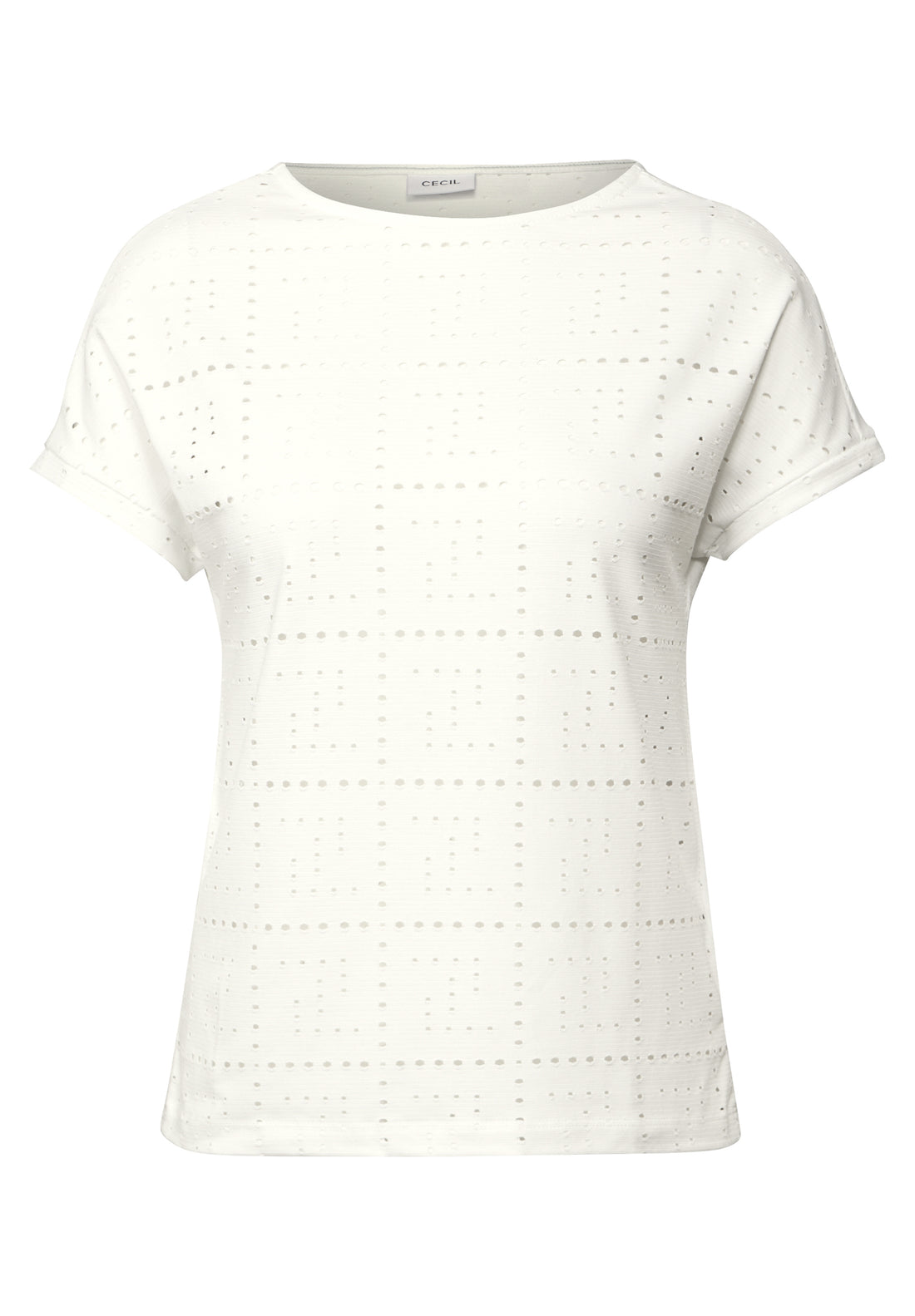CECIL Ajour Shirt Damen Modisches Lochmuster U-Boot-Ausschnitt