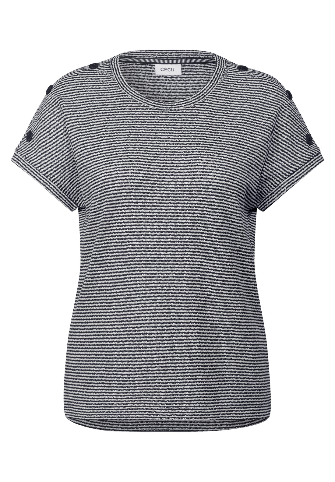 CECIL Gestreiftes T-Shirt Damen mit Knopfdetail