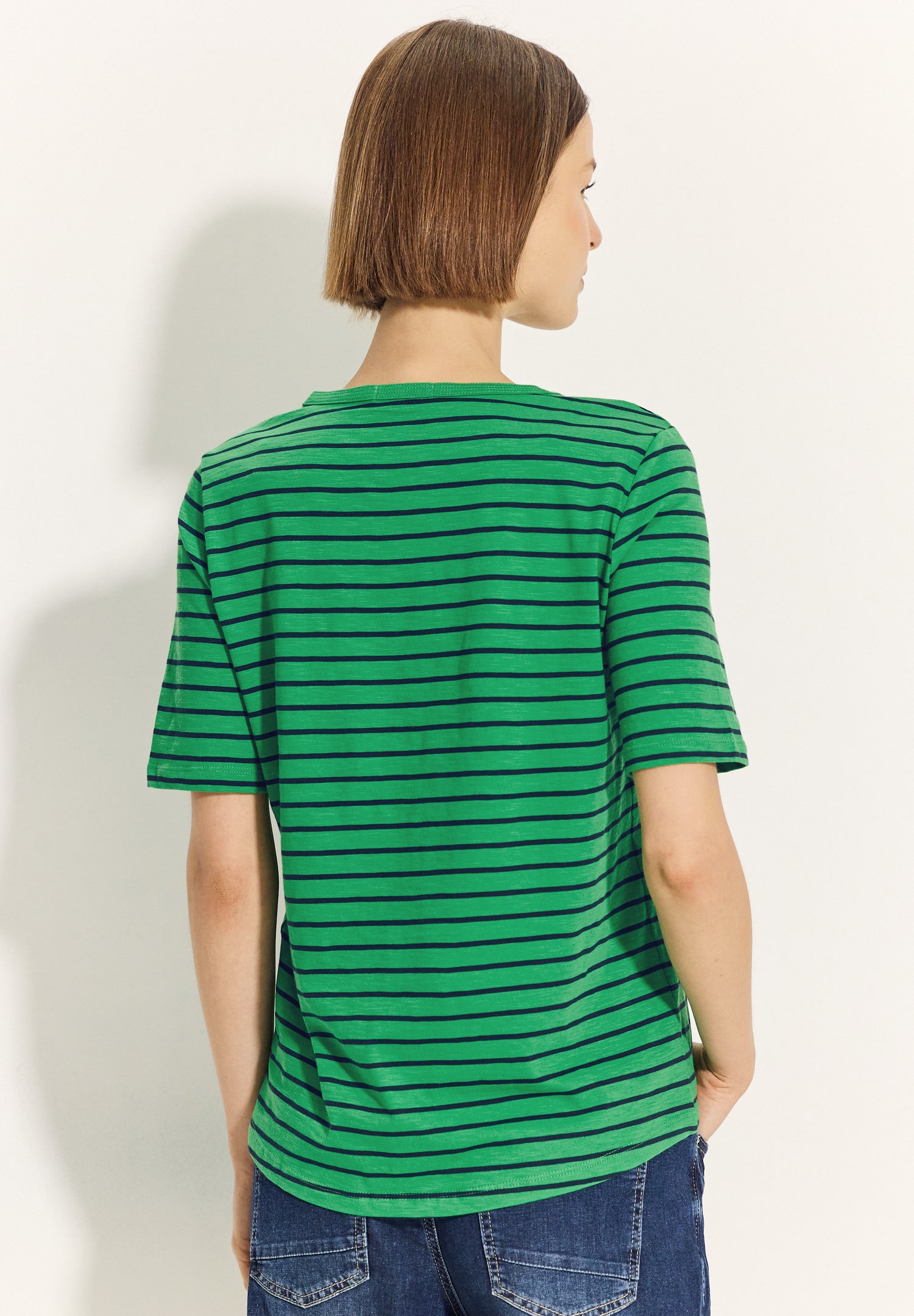 CECIL Gestreiftes T-Shirt Damen Flammgarn Baumwolle