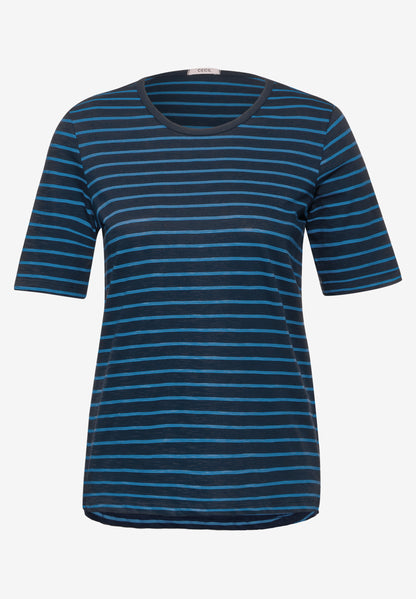 CECIL Gestreiftes T-Shirt Damen Flammgarn Baumwolle