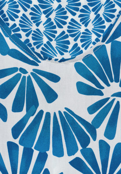 CECIL Printmix Bluse Damen Sommer luftig V-Ausschnitt Schulter-Schlitz