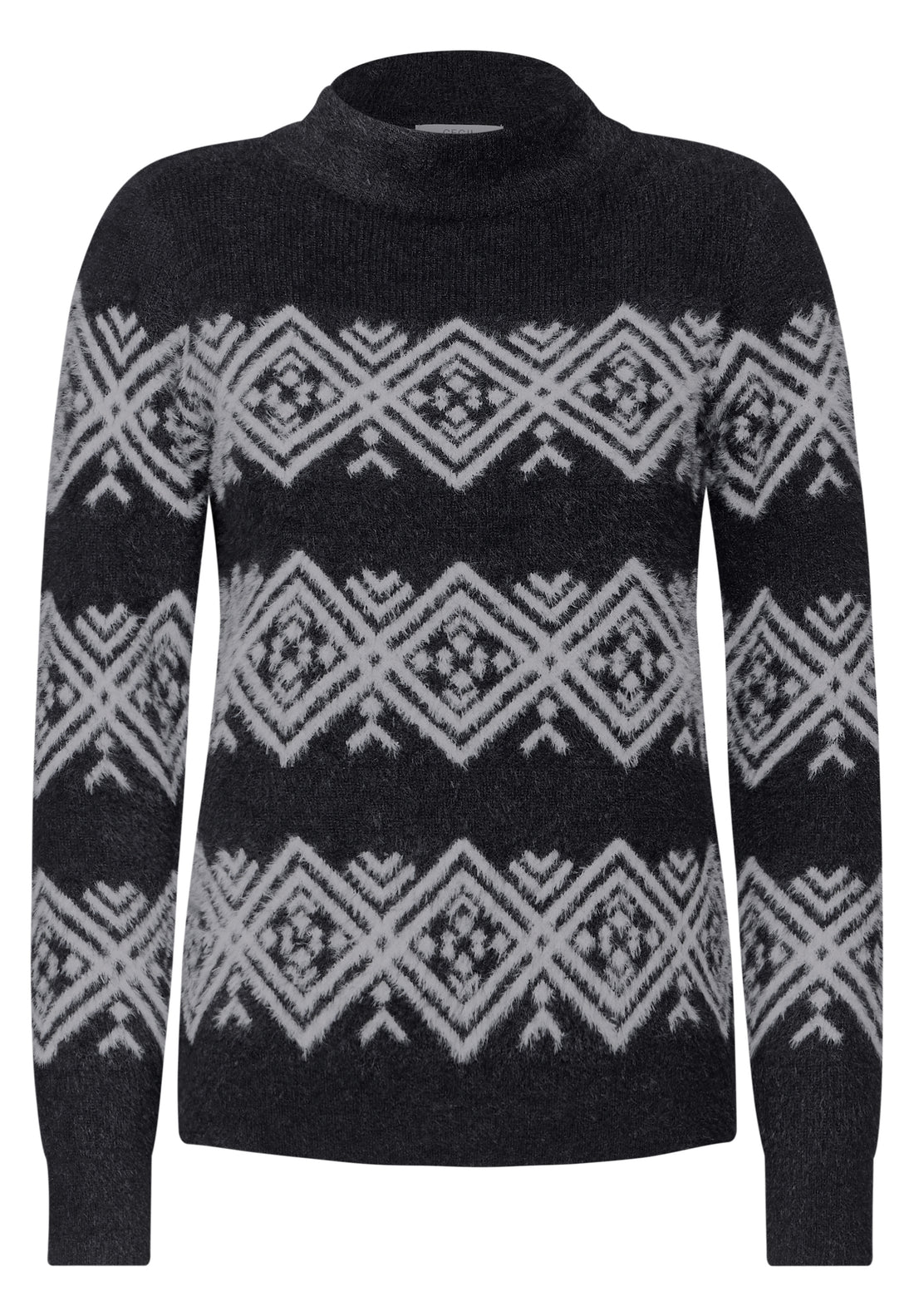 CECIL Federgarn-Pullover Damen deep charcoal grey