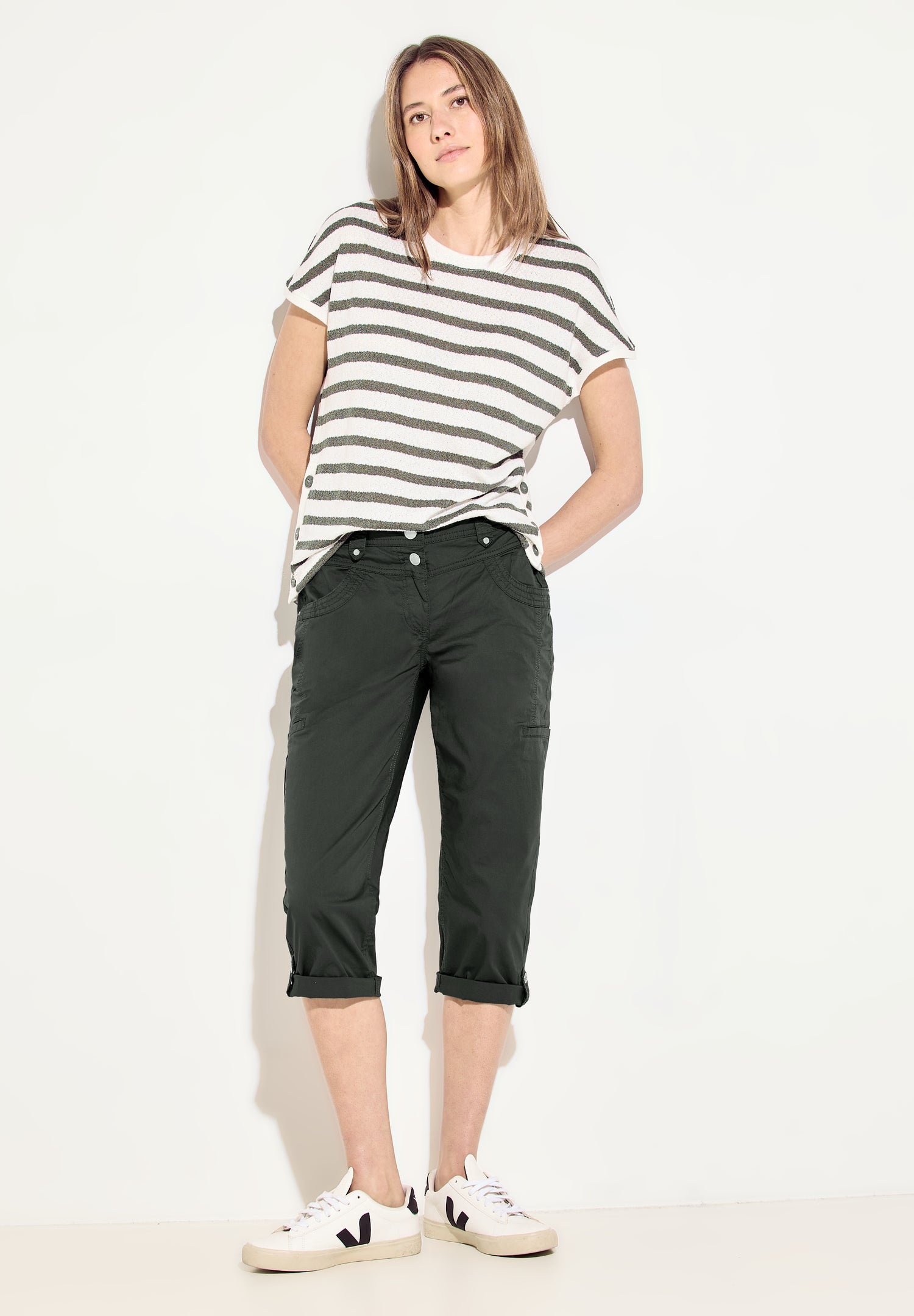 CECIL Papertouch 3/4 Cargohose Damen mit Turn-Up