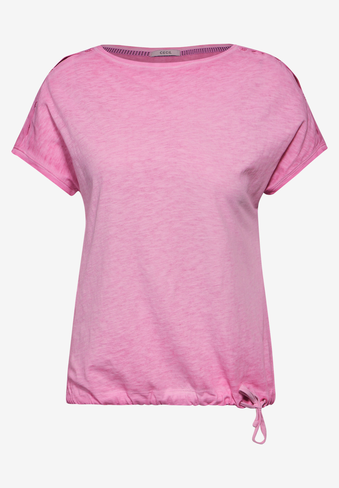 CECIL Damen T-Shirt mit Flammgarn und Knotendetail
