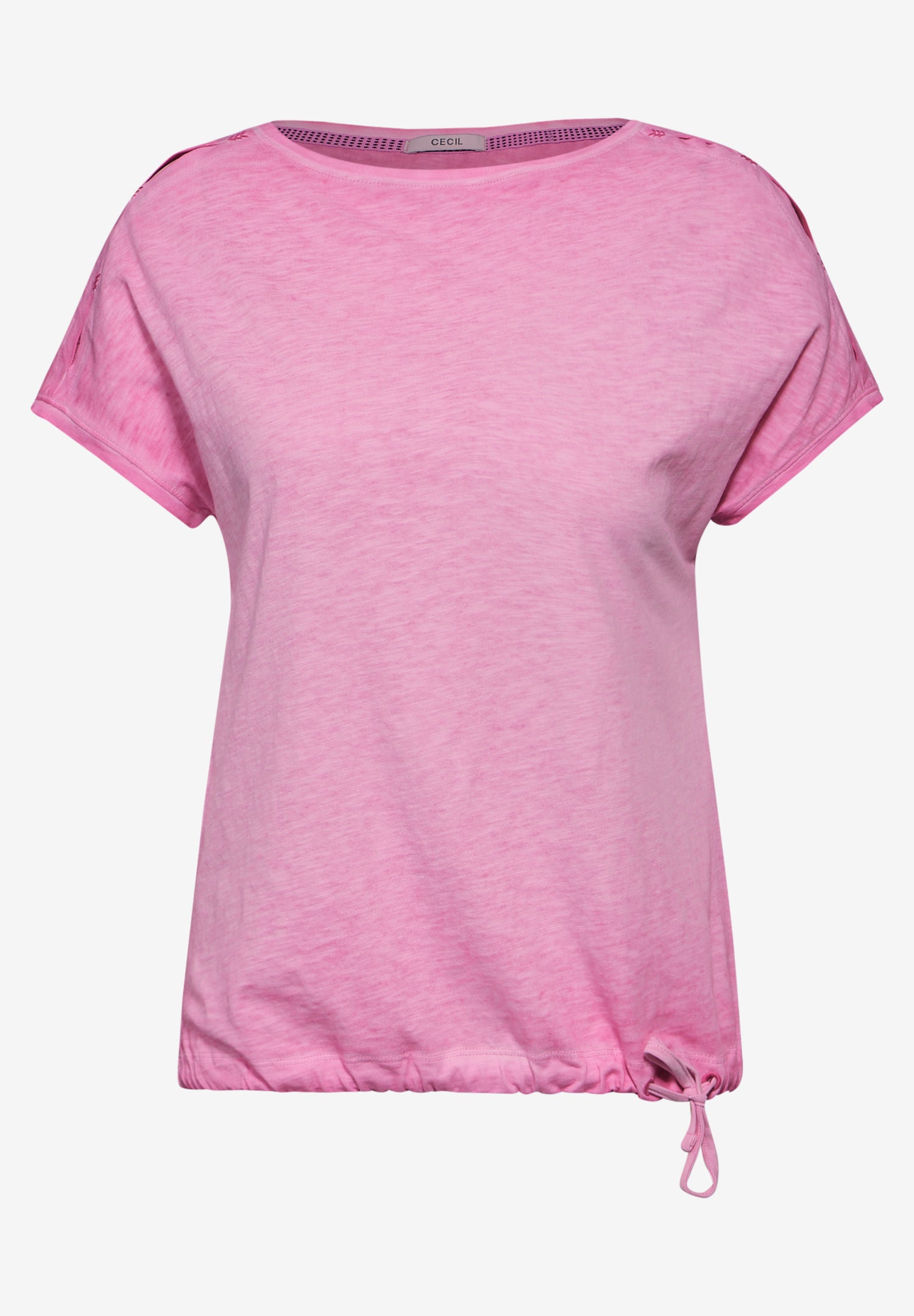 CECIL Damen T-Shirt mit Flammgarn und Knotendetail