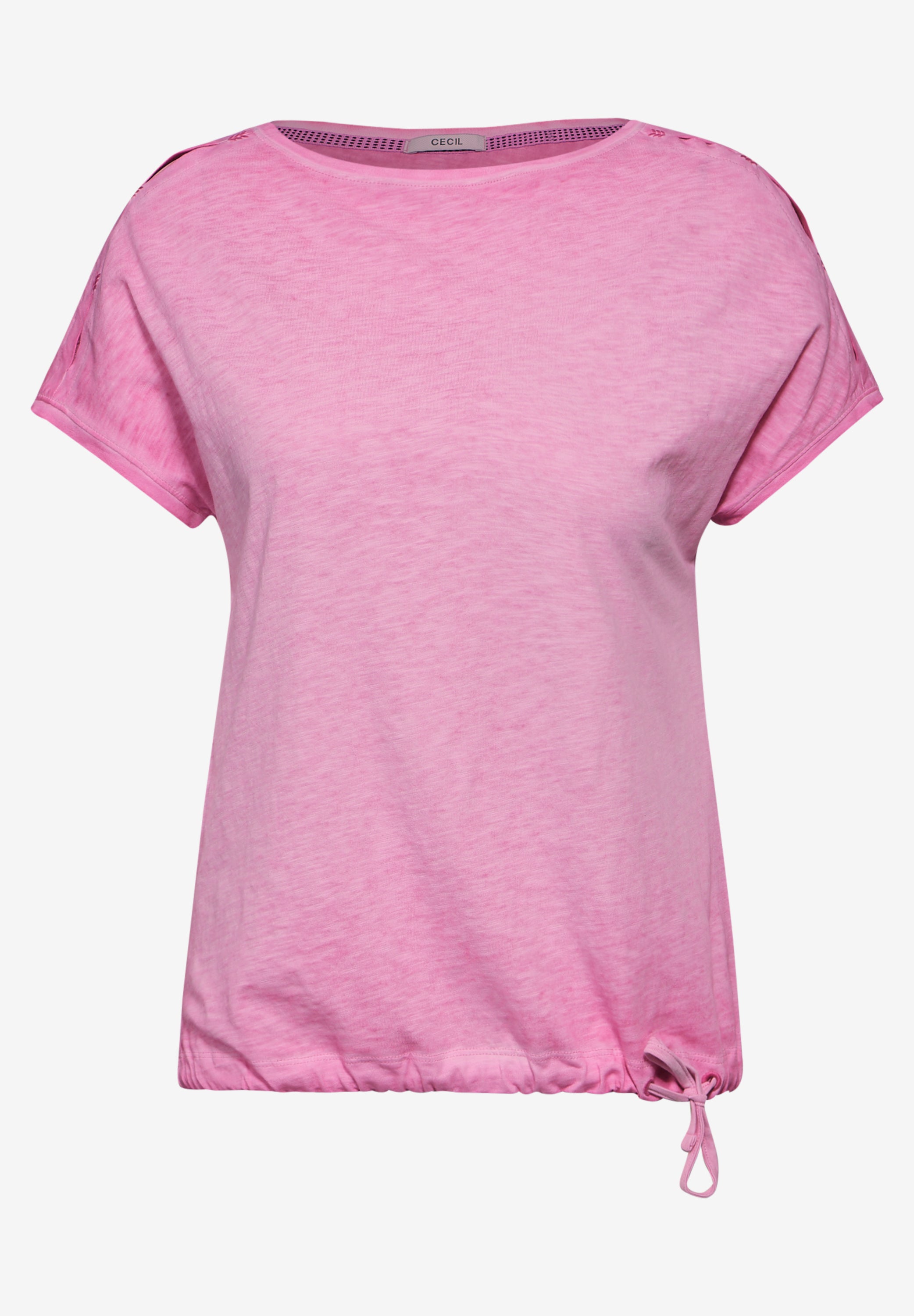 CECIL Damen T-Shirt mit Flammgarn und Knotendetail