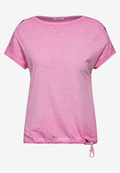 CECIL Damen T-Shirt mit Flammgarn und Knotendetail