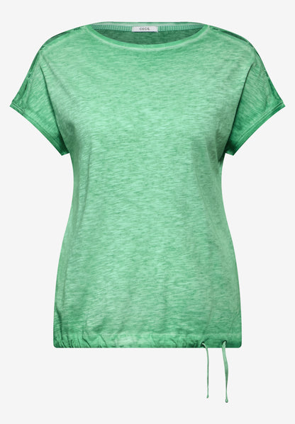 CECIL Damen T-Shirt mit Flammgarn und Knotendetail