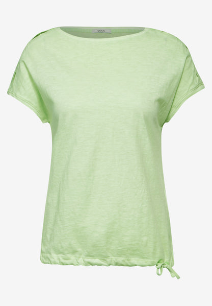 CECIL Damen T-Shirt mit Flammgarn und Knotendetail