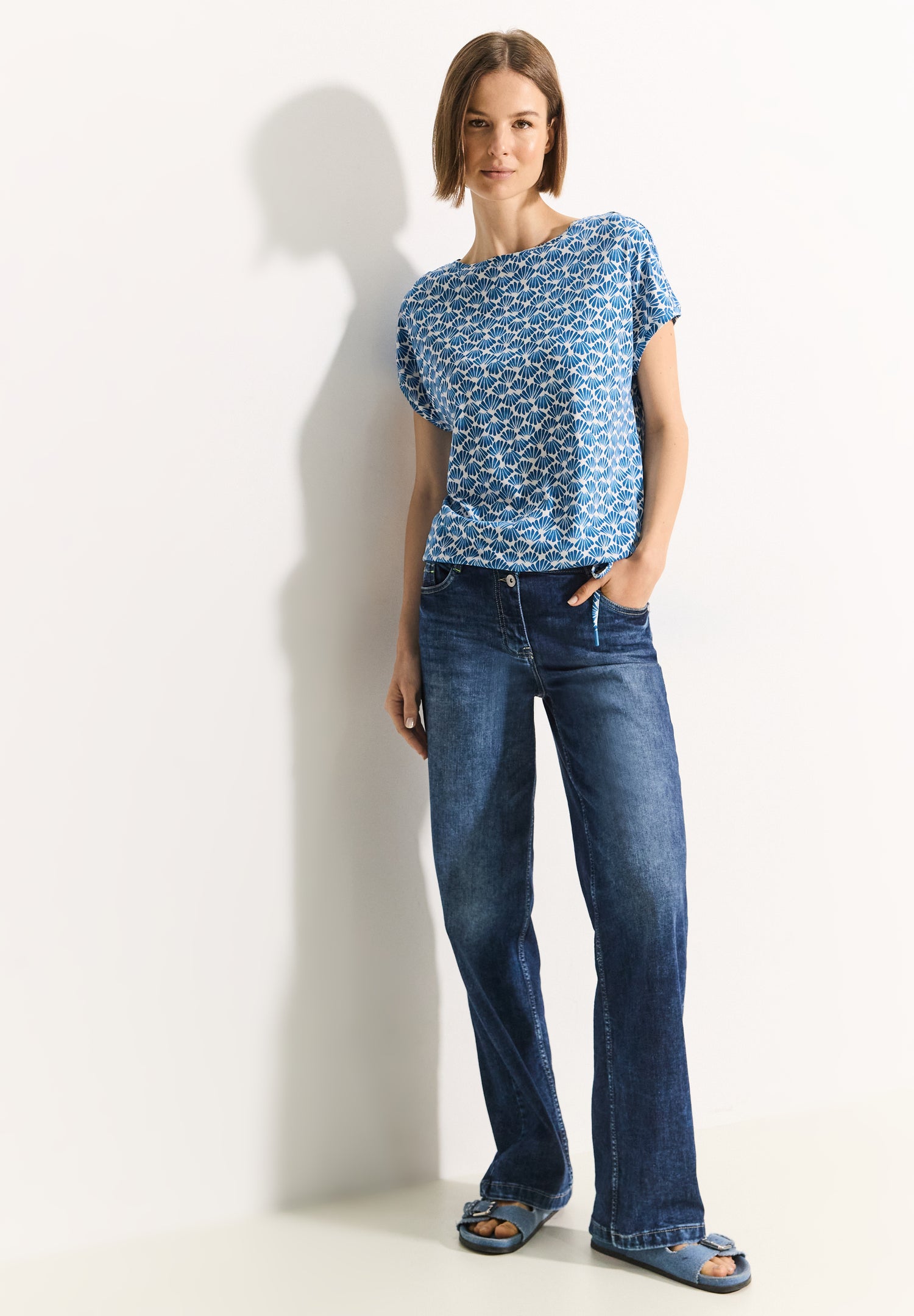 CECIL Luftiges T-Shirt mit Print für Damen in Blau
