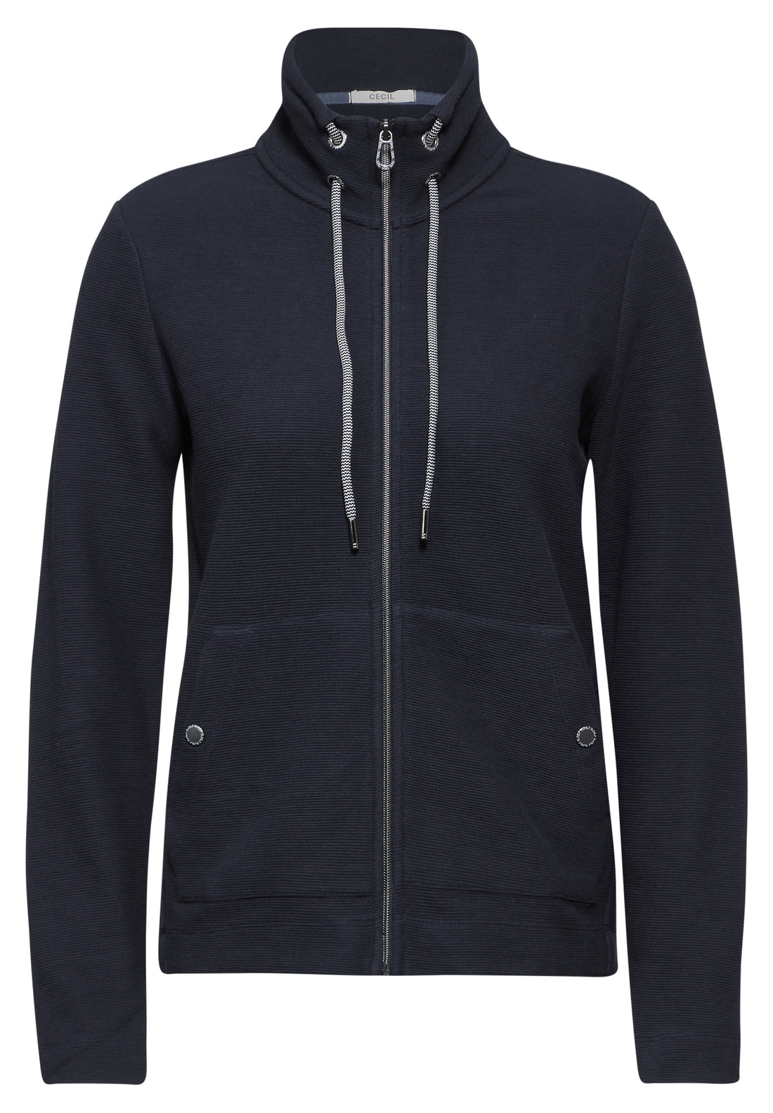CECILDamen Leichte Sweatjacke mit Tunnelzug Aufgesetzte Taschen