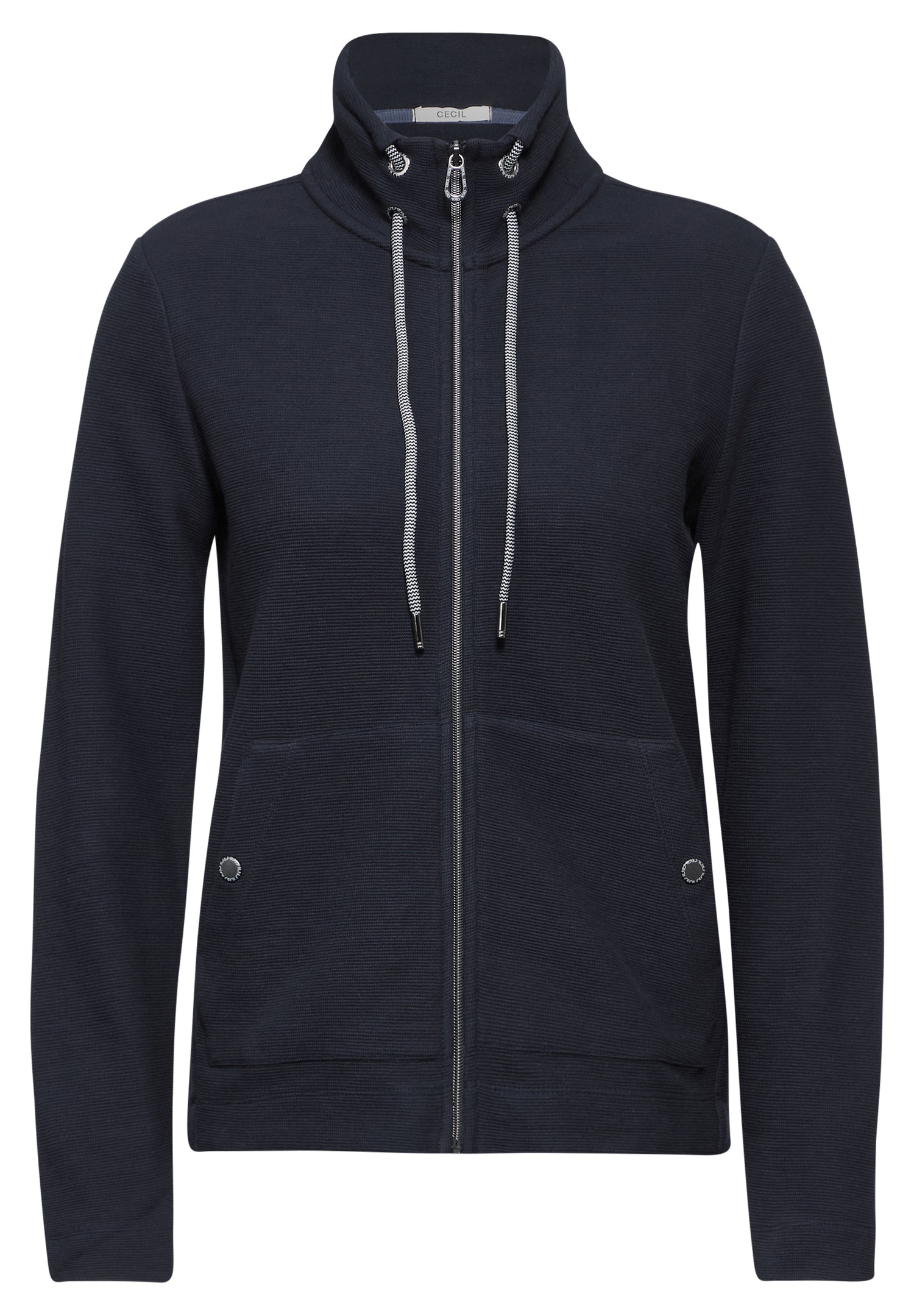 CECILDamen Leichte Sweatjacke mit Tunnelzug Aufgesetzte Taschen